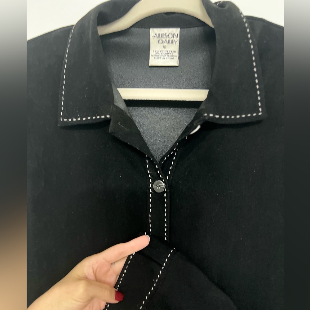 Bundle Set Vintage Black Fall Jacket Shacket Embr… - image 7